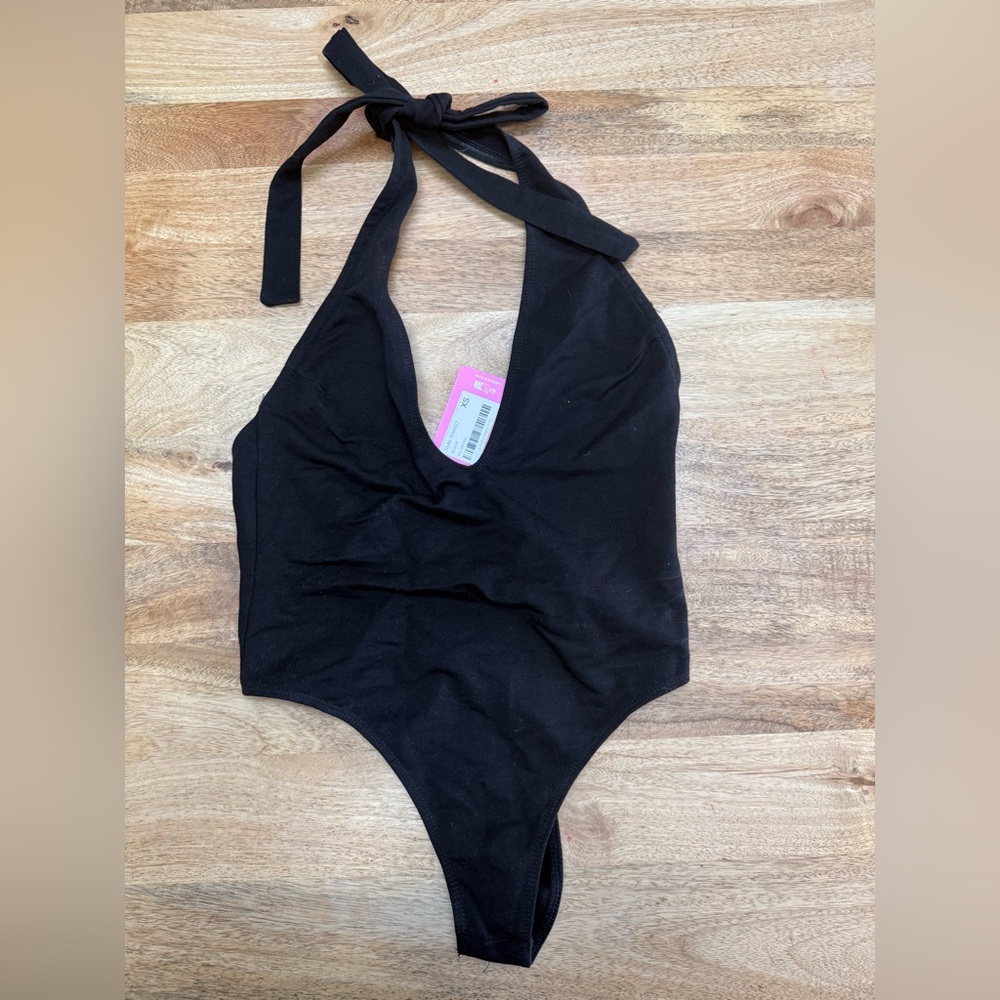 Edikted black halter bodysuit XS